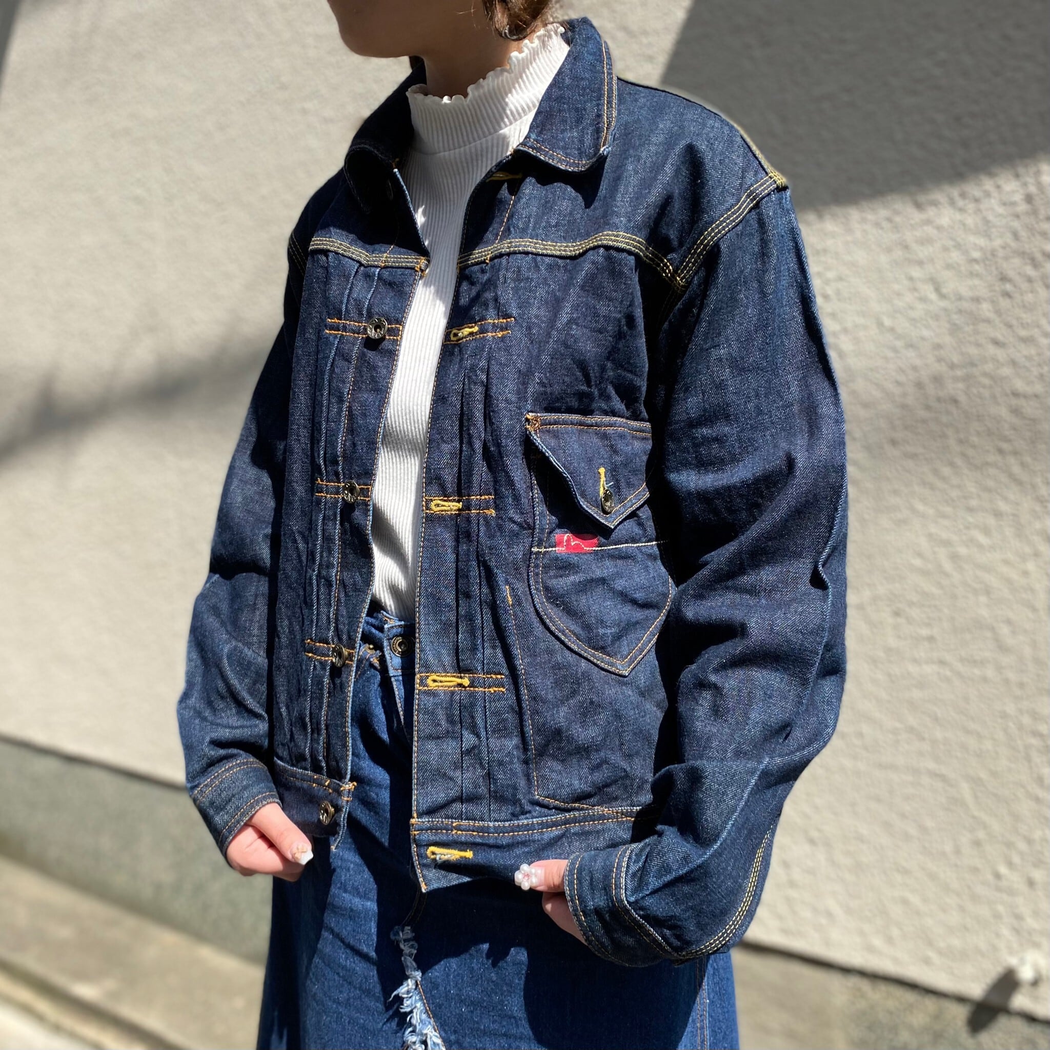 濃紺 EVISU エビス 3740 1stタイプ 針刺しシンチバック デニム  