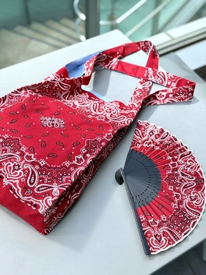 Japanese fan【Bandana Red × Black】