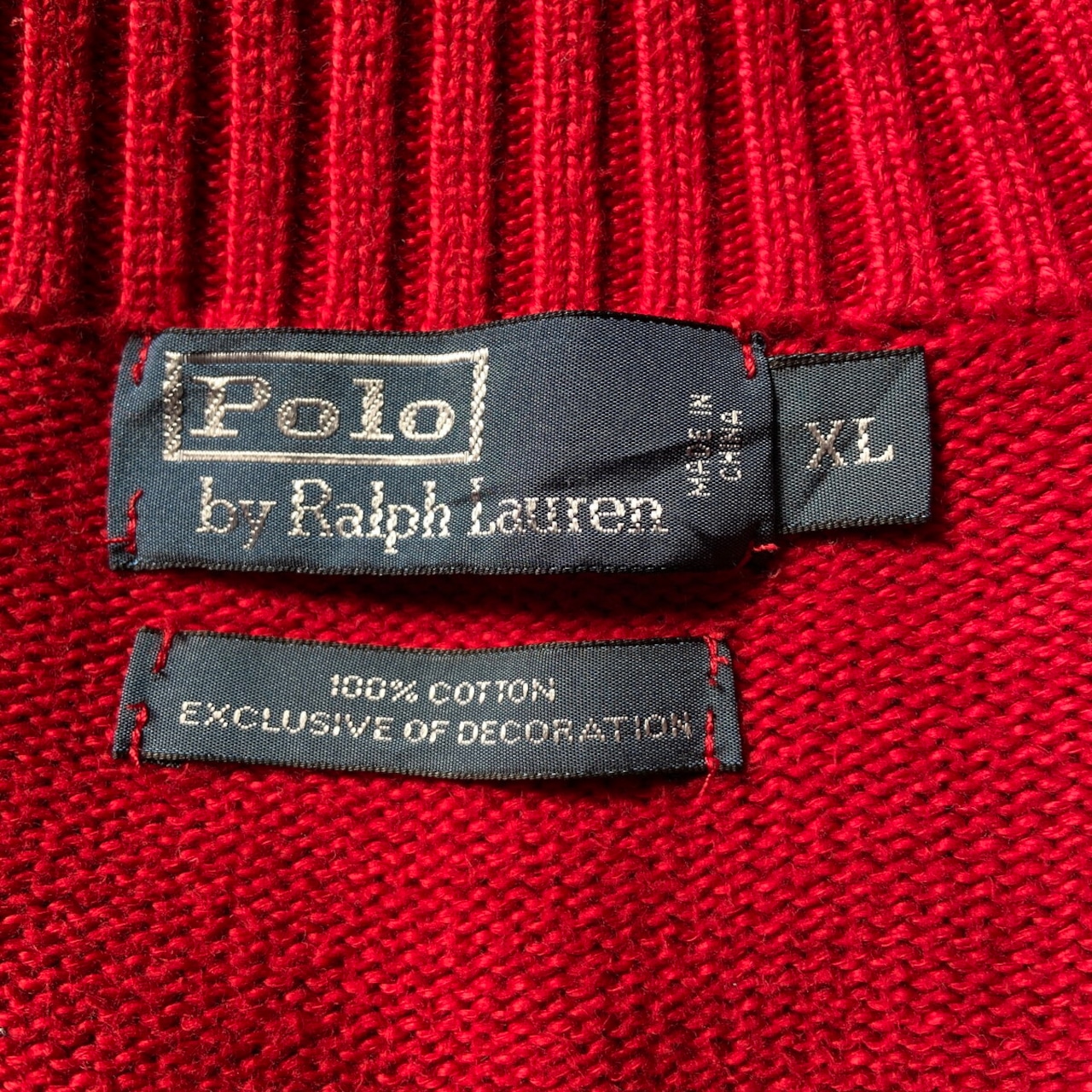 Polo by Ralph Lauren ハーフジップ コットンニットセーター メンズXL 