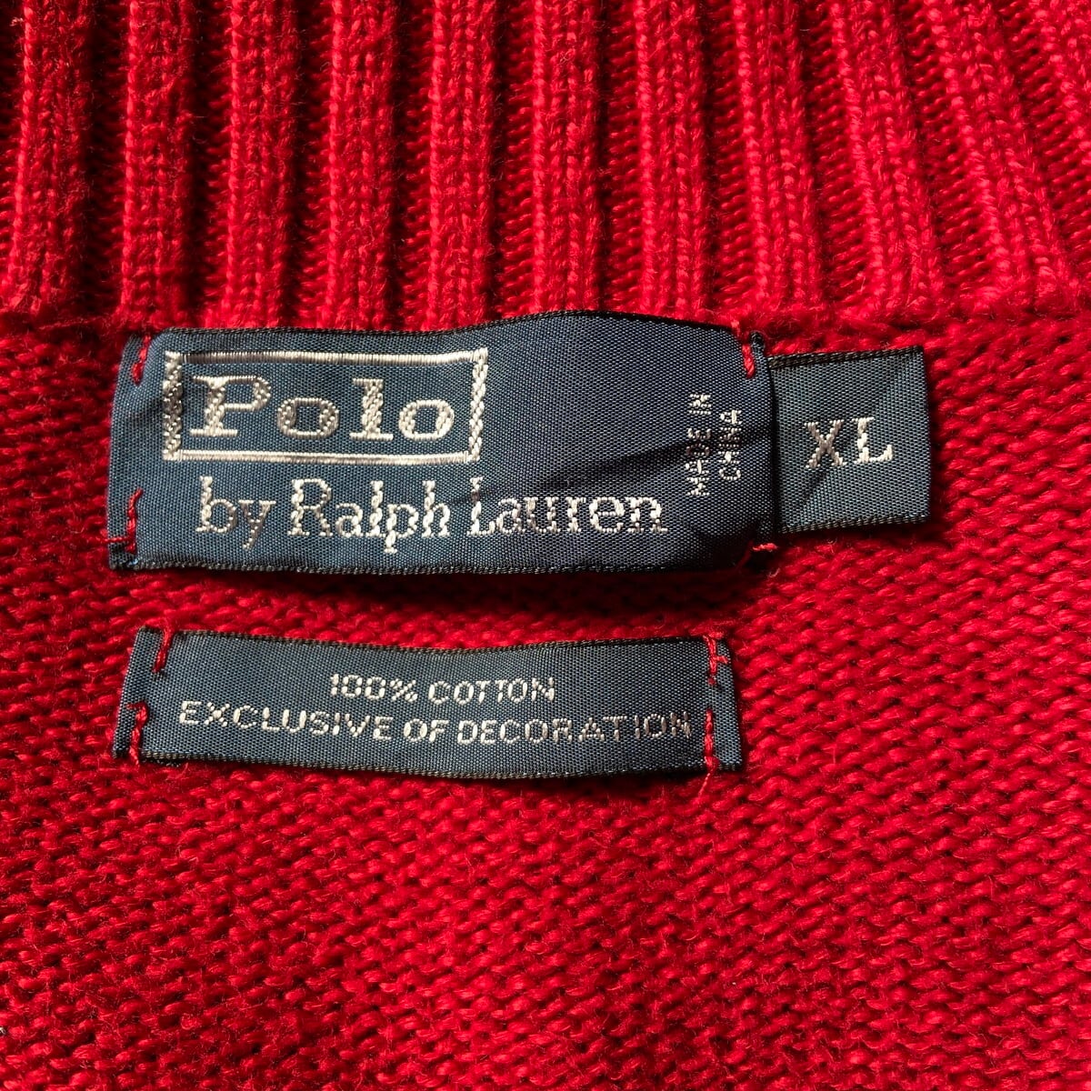 Polo by Ralph Lauren ハーフジップ コットンニットセーター メンズXL 
