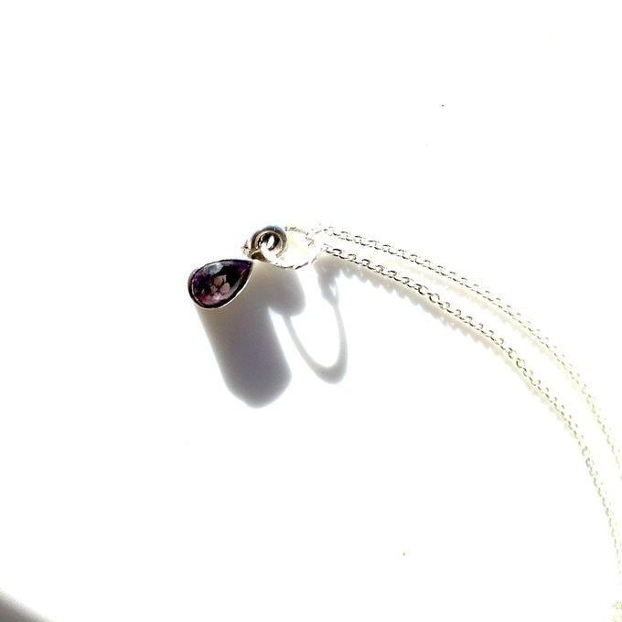 【一点物】✦2月の誕生石✦⋆.·SV925⋆.·紫の雫⋆.·Petiteアメジストドロップネックレス⋆.·✦