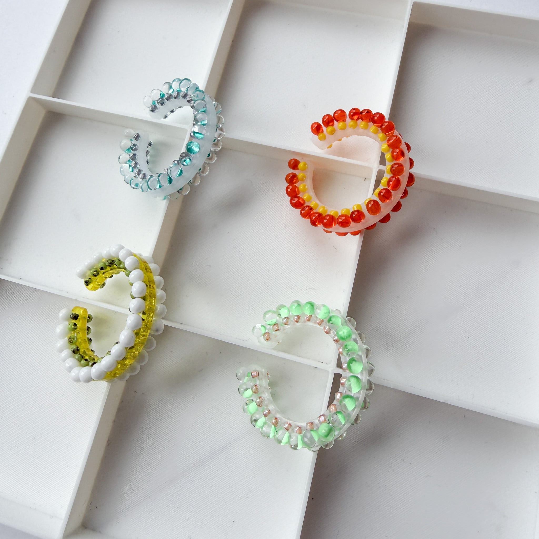 puzzle ring ear cuff L  [A-D]