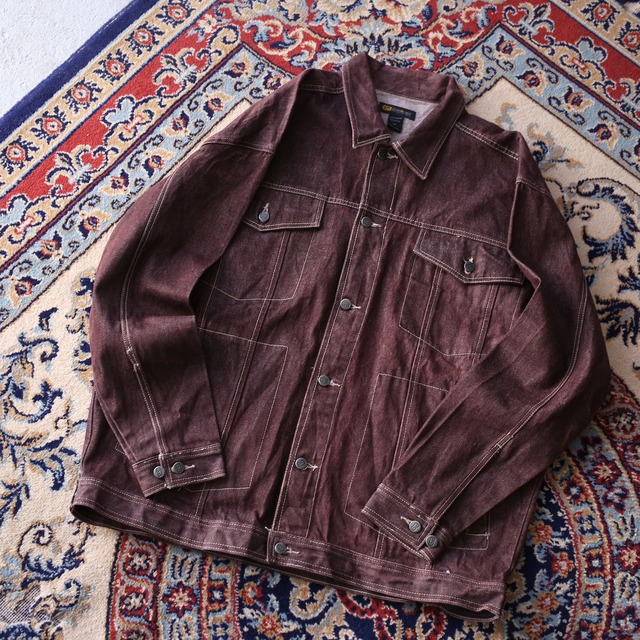 super over size brown denim jacket