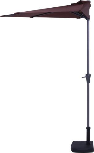 半円パラソル ブラウン