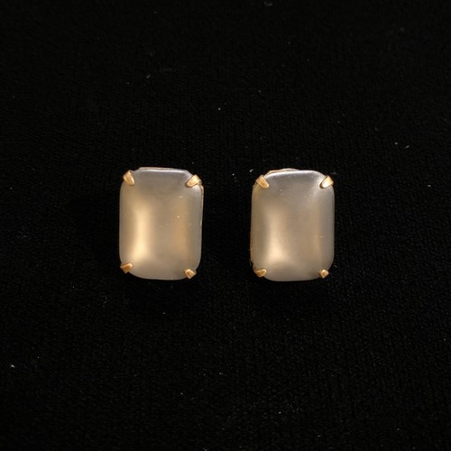 Smokey gray octagon glass earrings