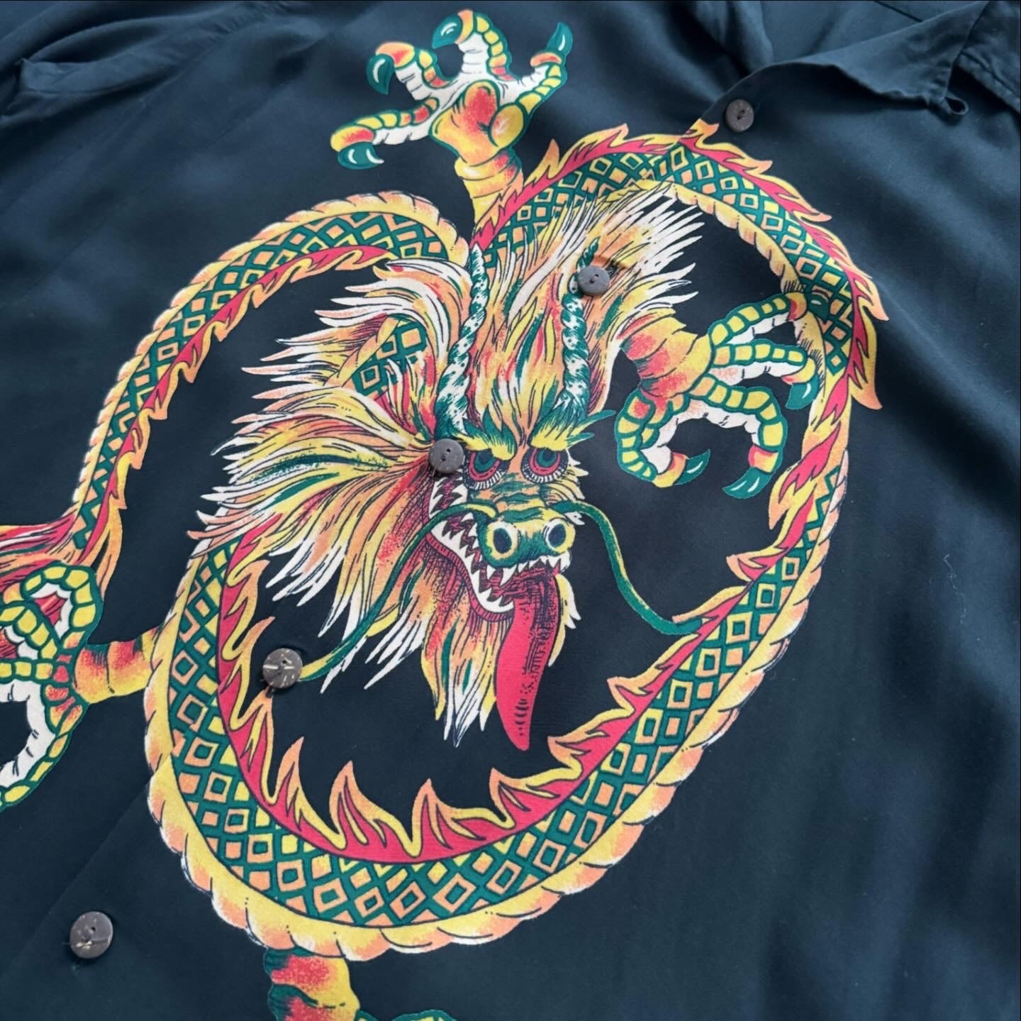 POLO Ralph Lauren- 90's CLAYTON dragon design rayon shirt POLO Ralph Lauren- 90's CLAYTON dragon design rayon shirt