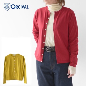 ORCIVAL [オーチバル・オーシバル] W THICK JERSEY CREW NECK CARDIGAN [OR-C0144 SPB] スーピマコットン クルーネックカーディガン・ 長袖カーディガン・羽織・無地・LADY'S [2023AW]