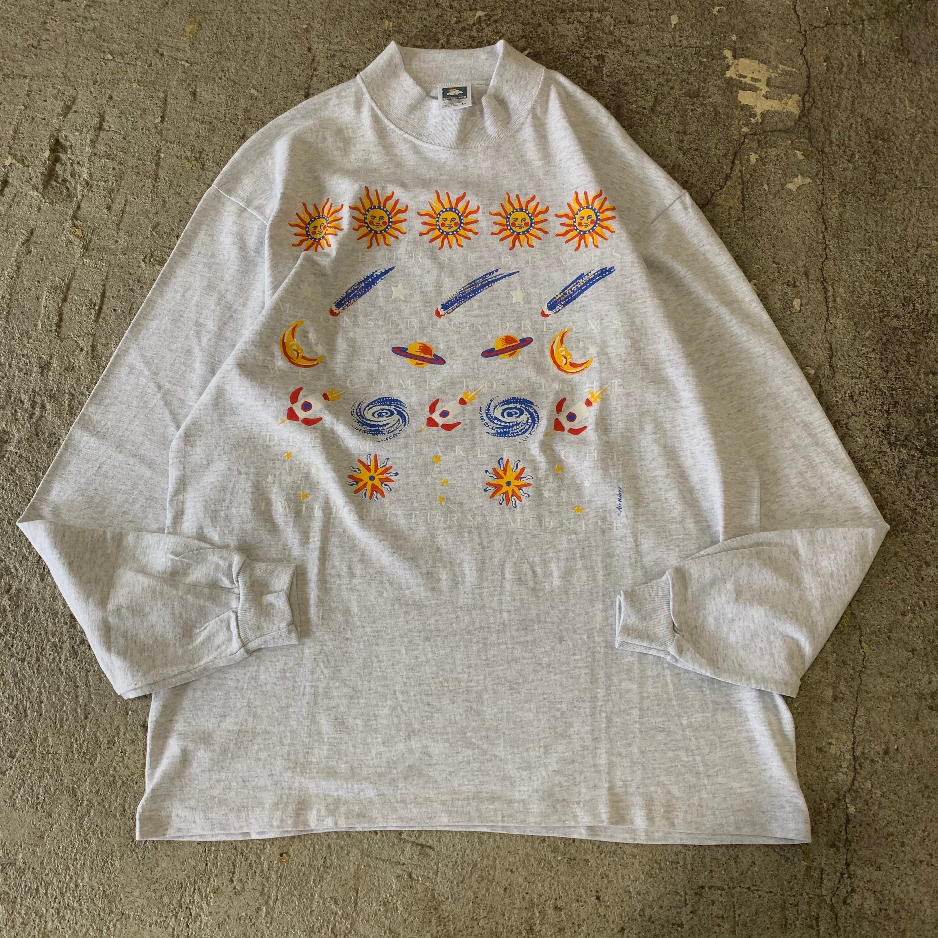 dead stock!!90s Cotton Deluxe mock neck L/S T-shirt | What