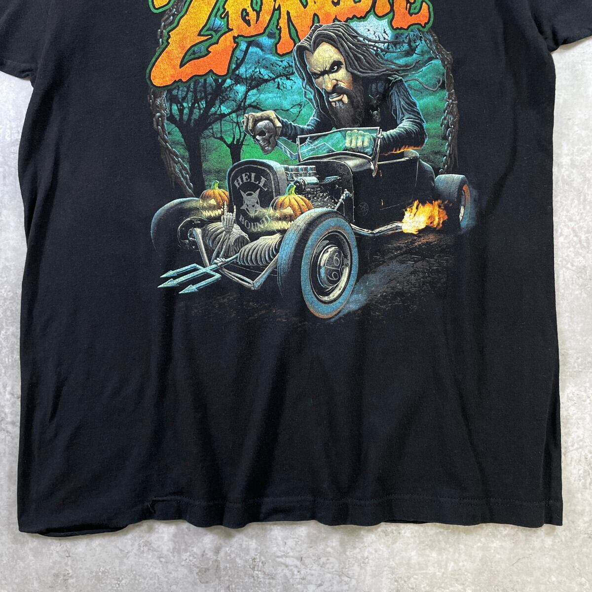ROB ZOMBIE ロブゾンビ バンドTシャツ メンズL 古着 バンT 黒【Tシャツ