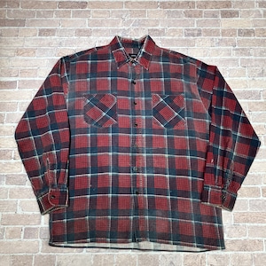 1970-80's SAUGATUCK PRINT FLANNEL CHECK SHIRT SIZE L