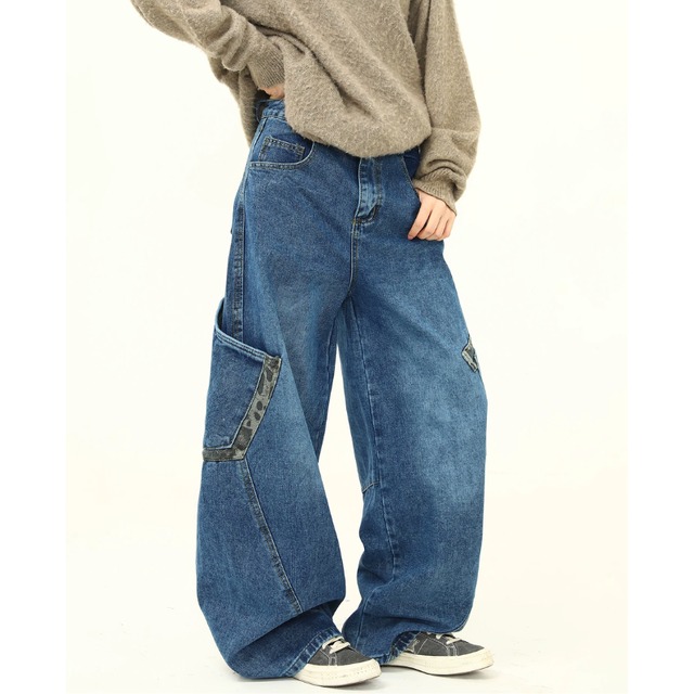 leopard-point pocket denim　レオパードポイントポケットデニム　J2097