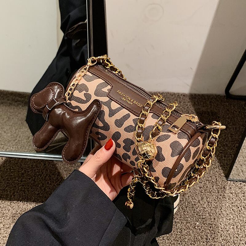 チェーン レオパードプリント柄オータムウィンター 秋物 冬物 ハンドバッグ メッセンジャーバッグ Tiancai_Wing_Bag22932012643