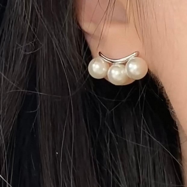 ライン パール スタッド ピアス YH9707