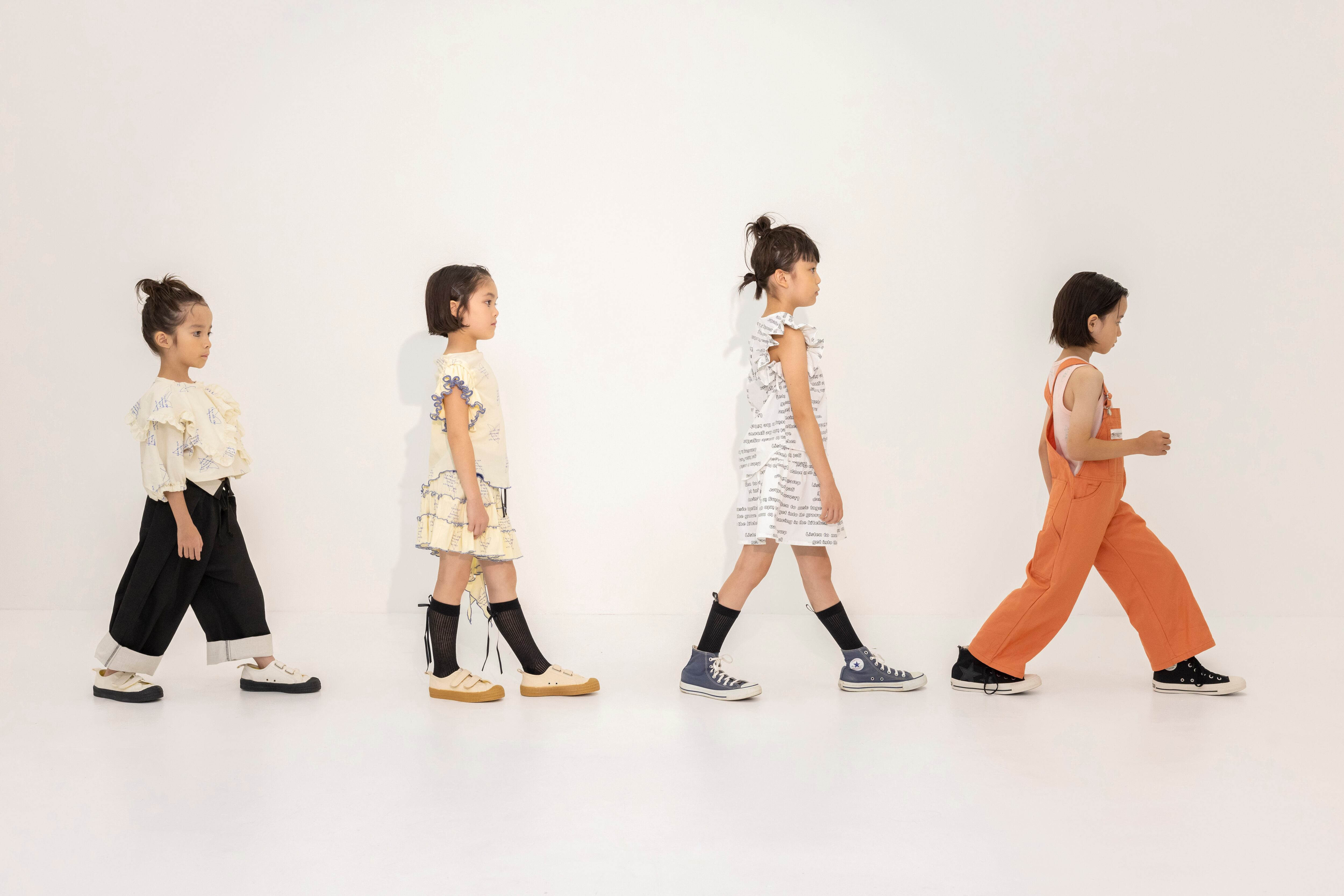 25SS】folkmade(フォークメイド)poem print split skirt offwhite