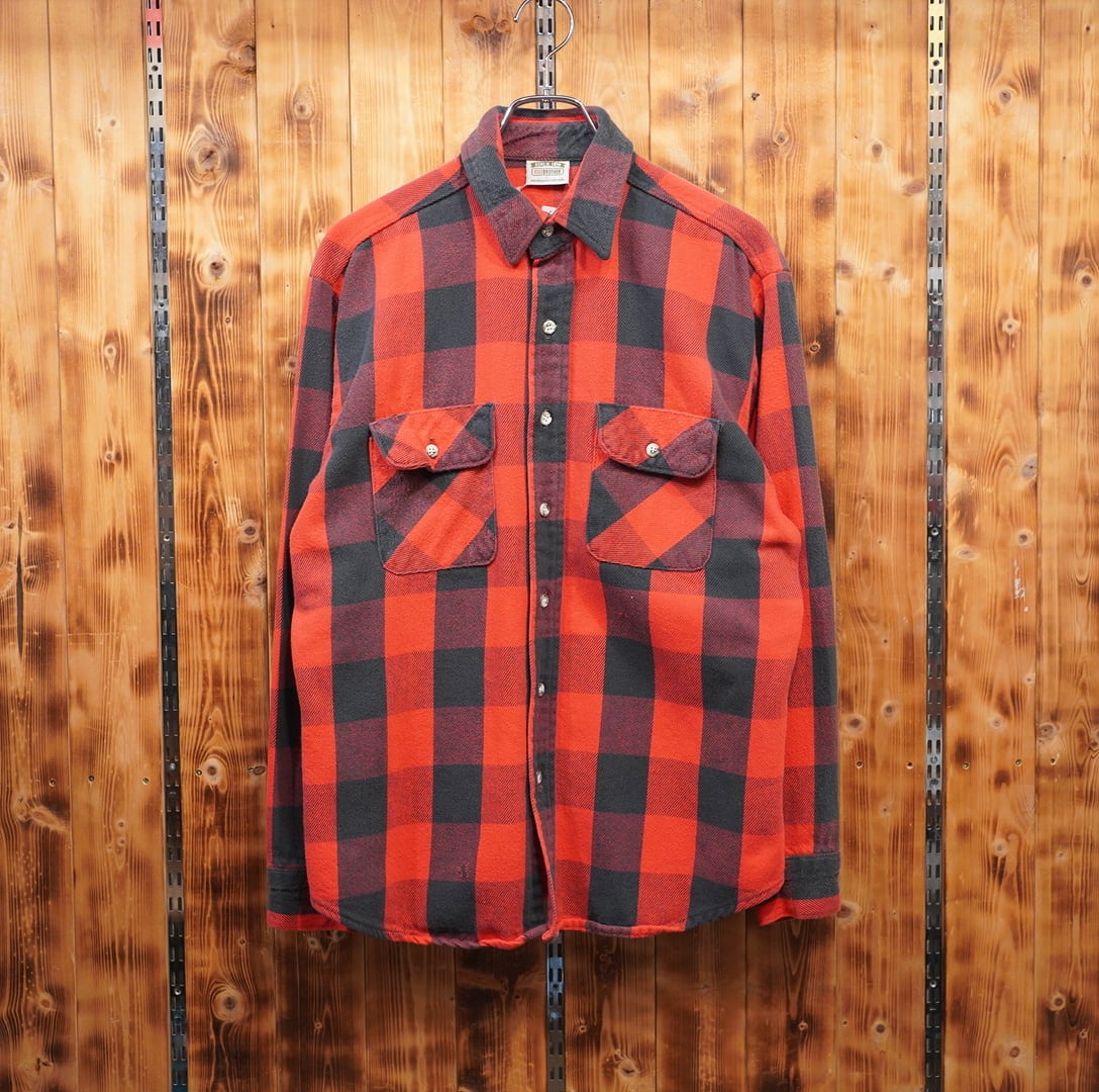 90s usa製 five brother ネルシャツ 赤黒 L/ファイブブラザー | 古着屋