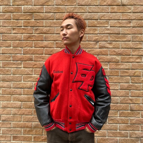 Varsity jacket - Black × Red
