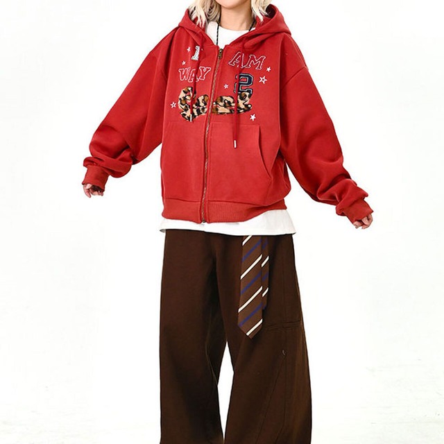 カレッジナンバリングアニマルロゴジップフーディ 2col   R01433