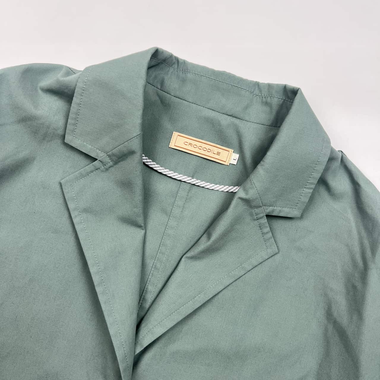 CROCODILE クロコダイル ジャケット L/グリーン グレー 系 レディース 薄手