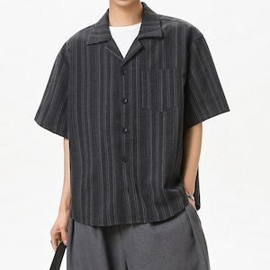 American Retro Dark Pattern Short-Sleeve Shirt(MT1616)