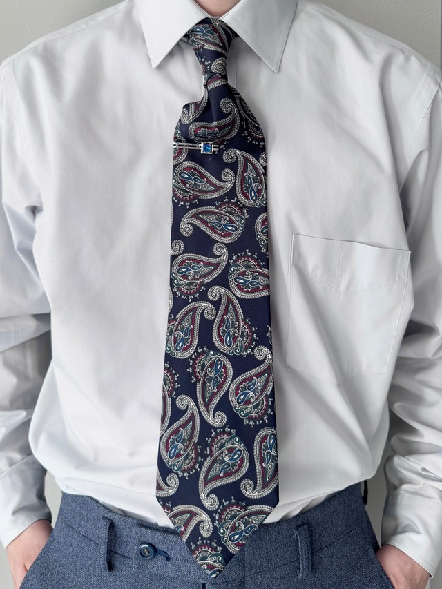 vintage silk necktie / navy