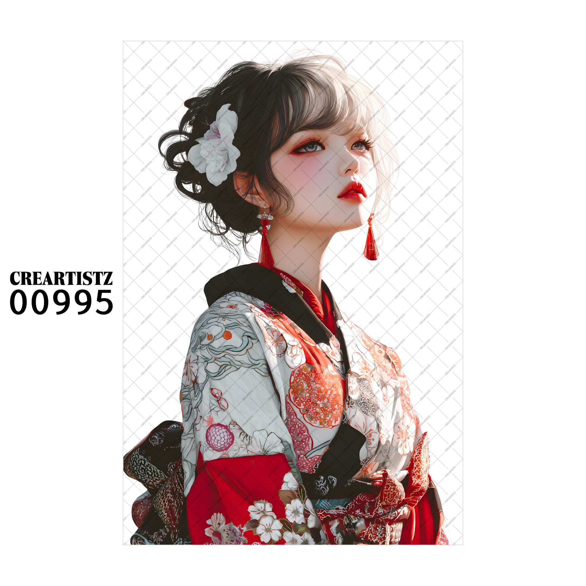 00995 ガール キュート オリジナル ペーパー/ステッカー 4枚セット CREARTISTZ