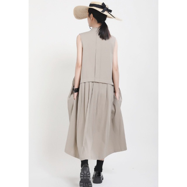 Sleeveless long dress C0319
