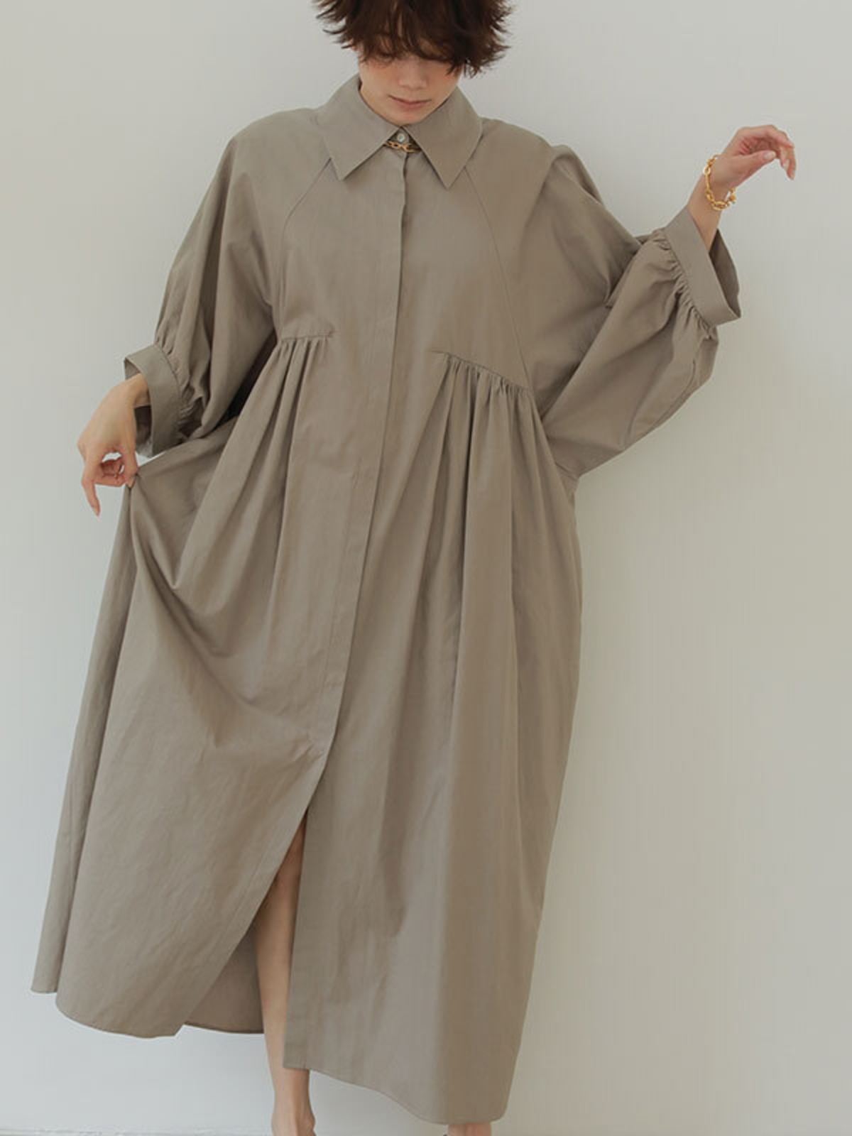 ETRE TOKYO バックツイストコットンリネンワンピース | セレクト 