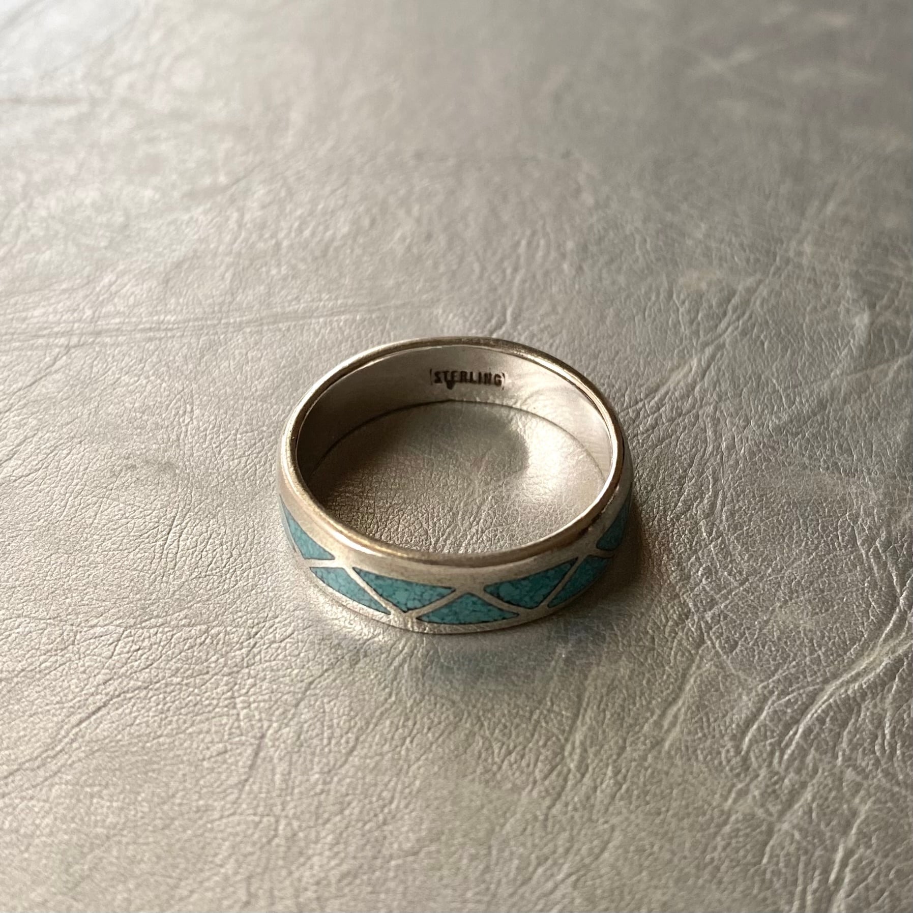Vintage 70s〜80s USA silver 925 turquoise inlay ring アメリカ 