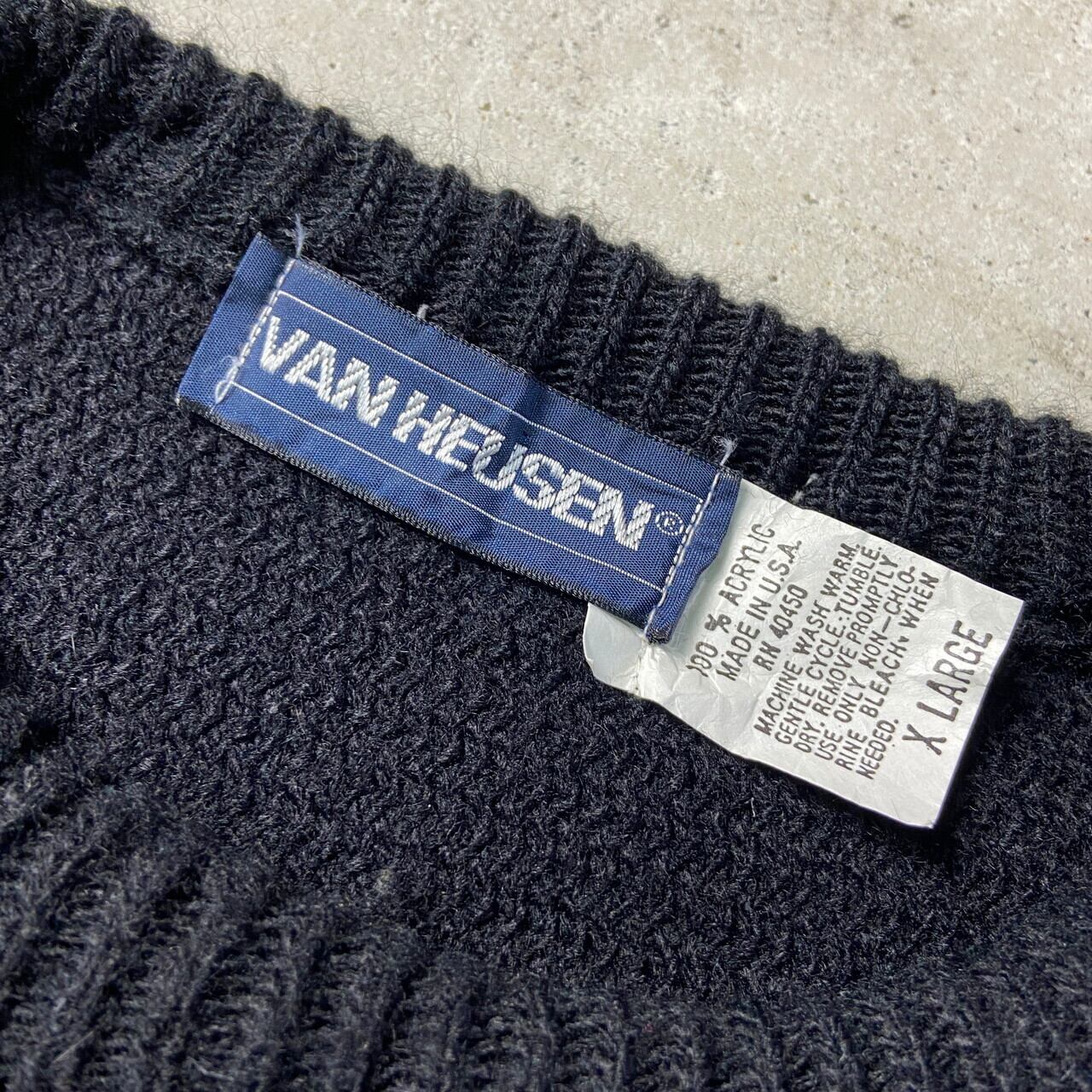 90年代 USA製 VAN HEUSEN 総柄 アクリルニットセーター メンズXL 90年代 USA製 VAN HEUSEN 総柄 アクリルニットセーター メンズXL