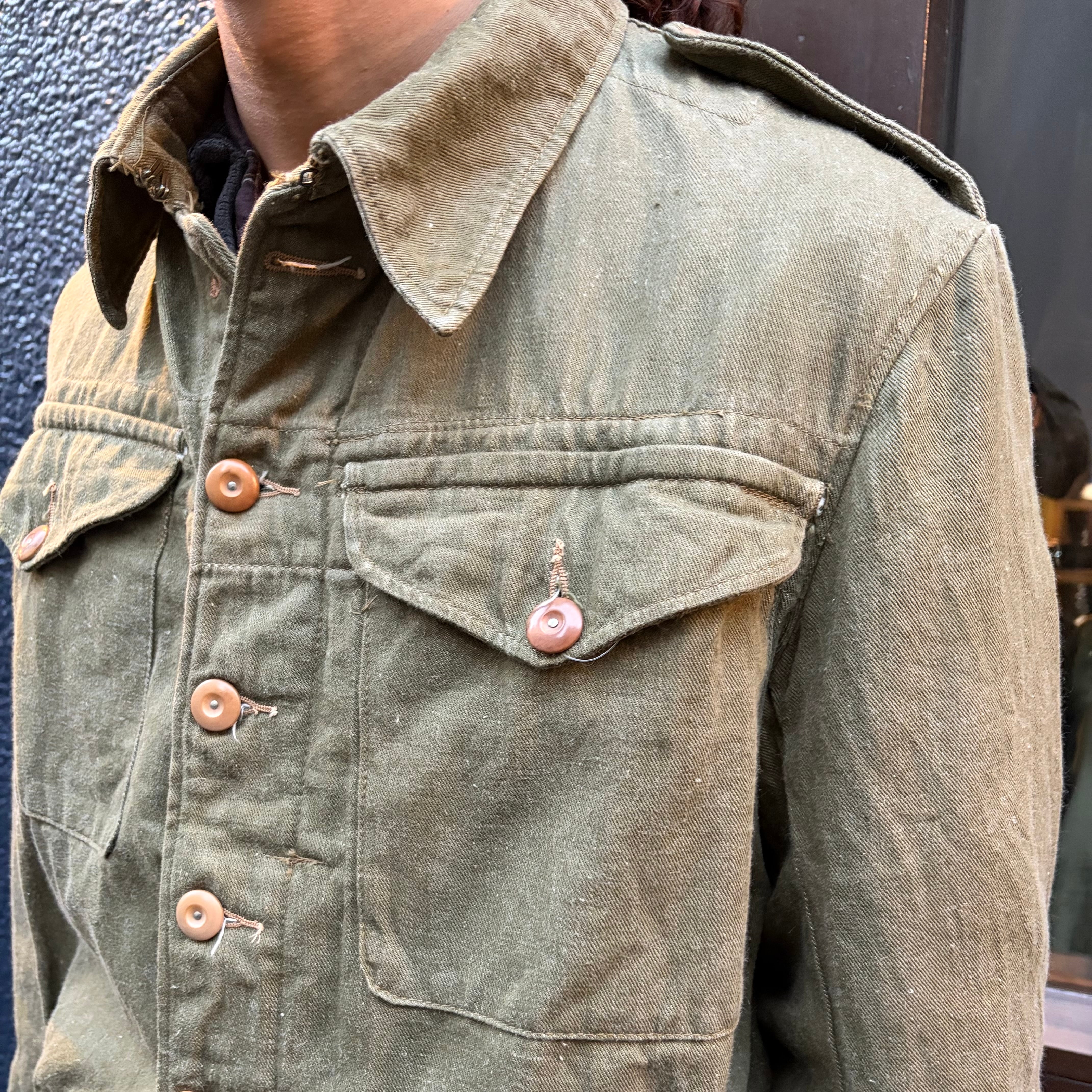50s イギリス軍 実物 グリーンデニム デニムジャケット フィールド