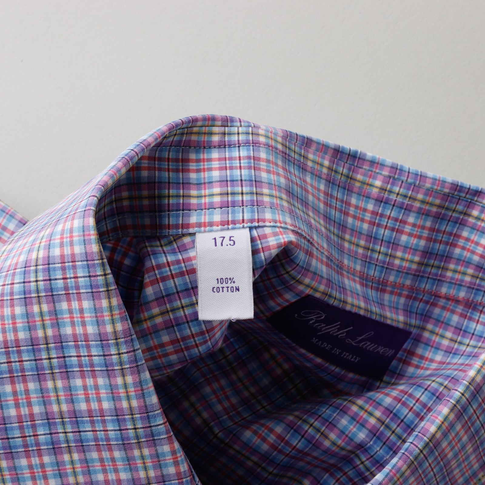 未使用】Ralph Lauren Purple Label special cotton check shirt made