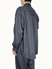 【Graphpaper】Wool Smooth Flannel Oversized Regular Collar Shirt