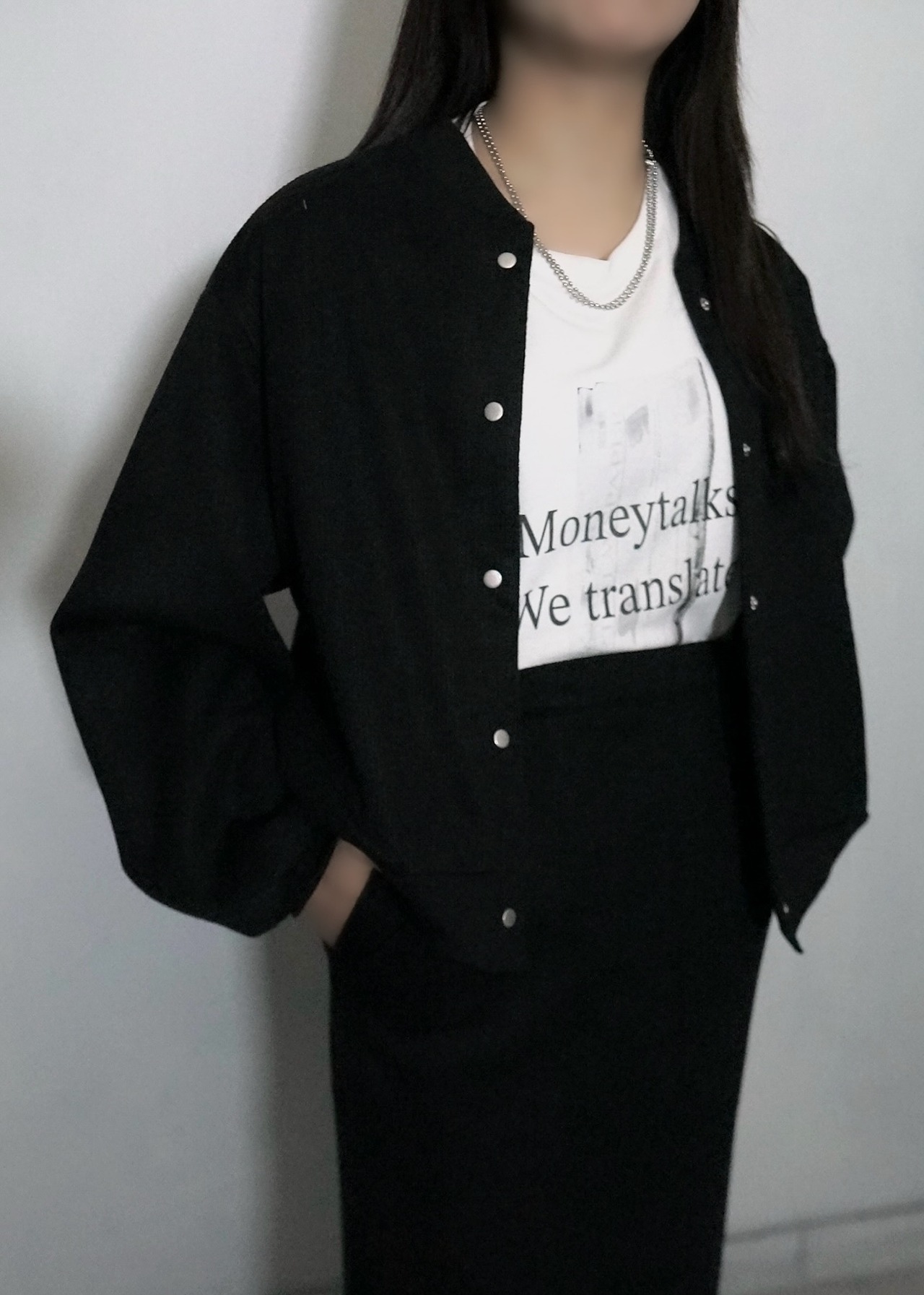 【セットアップ】ダブルフェイスストレッチSK×ダブルフェイブルゾンJK/ブラック