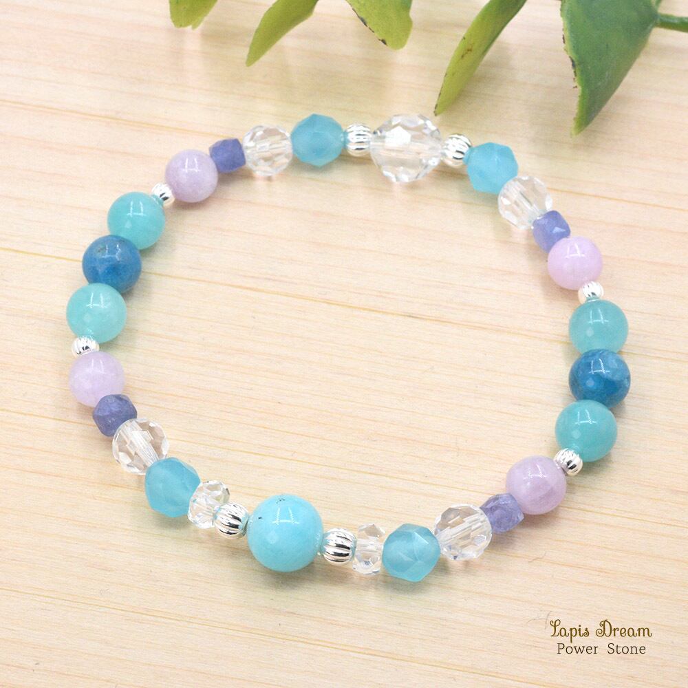 明るい希望に満ち溢れるお守り | アマゾナイト、アパタイトのパワーストーン ブレスレット