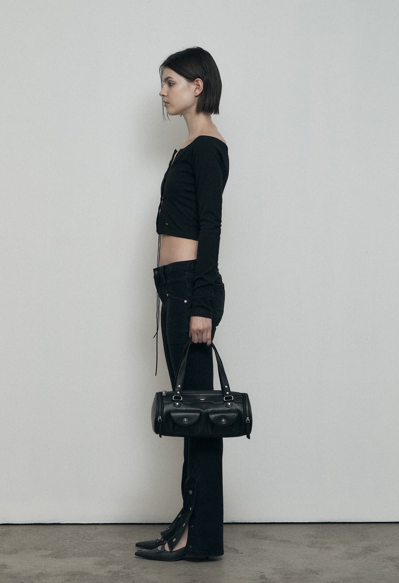 BOHEMIAN SEOUL] CARGO MINI SHOULDER BAG, MATTE BLACK 正規品 韓国 