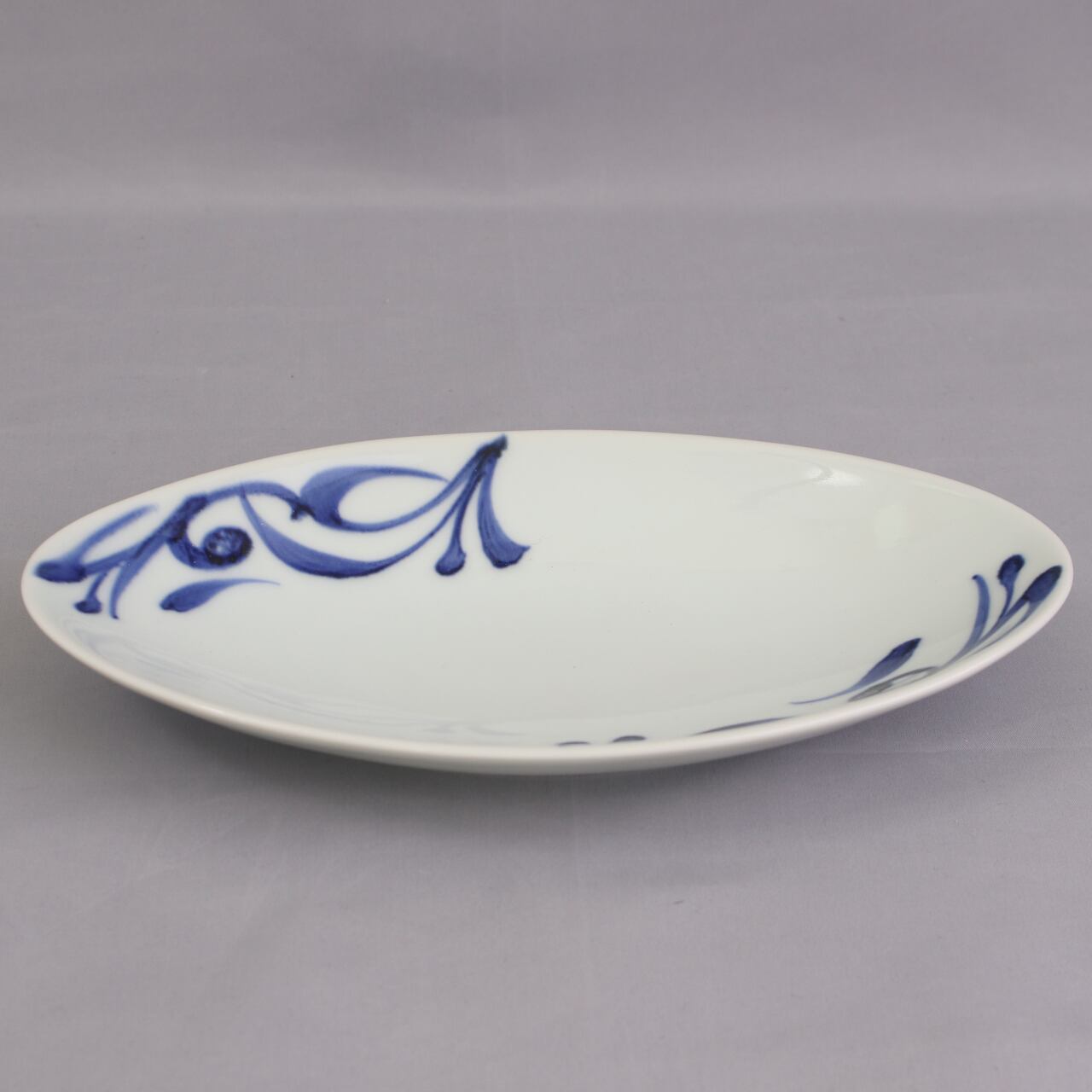 砥部焼 千山窯 舟皿 青唐草