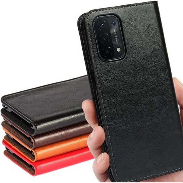 OPPO A55s 5G ケース 手帳型 マグネット無 A55s ケース SoftBank モバイル SIMフリー A102OP 全対応 オッポ A55s 5G カバー A55s5Gケース oppoA55s カバー スマホケース a55s 5g ケース 手帳ケース 適用 case iCoverCase マグネットなし レトロ スタンド機能 手作り 光沢加工 牛革 スマホケース 財布型 携帯カバー カード入れ 摩擦耐性 ブラック 1213