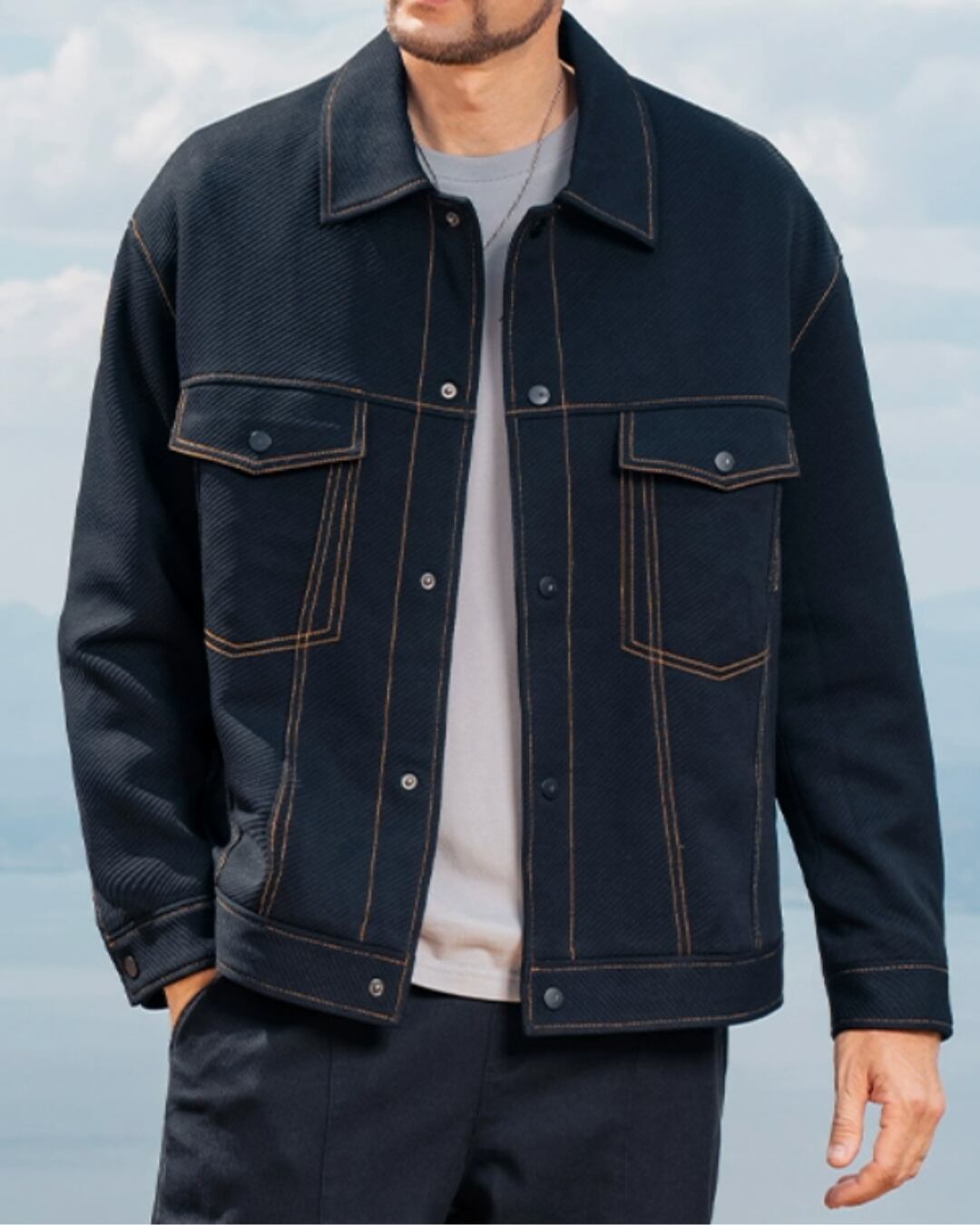 ボタンフロント ワークウェアジャケット E0050