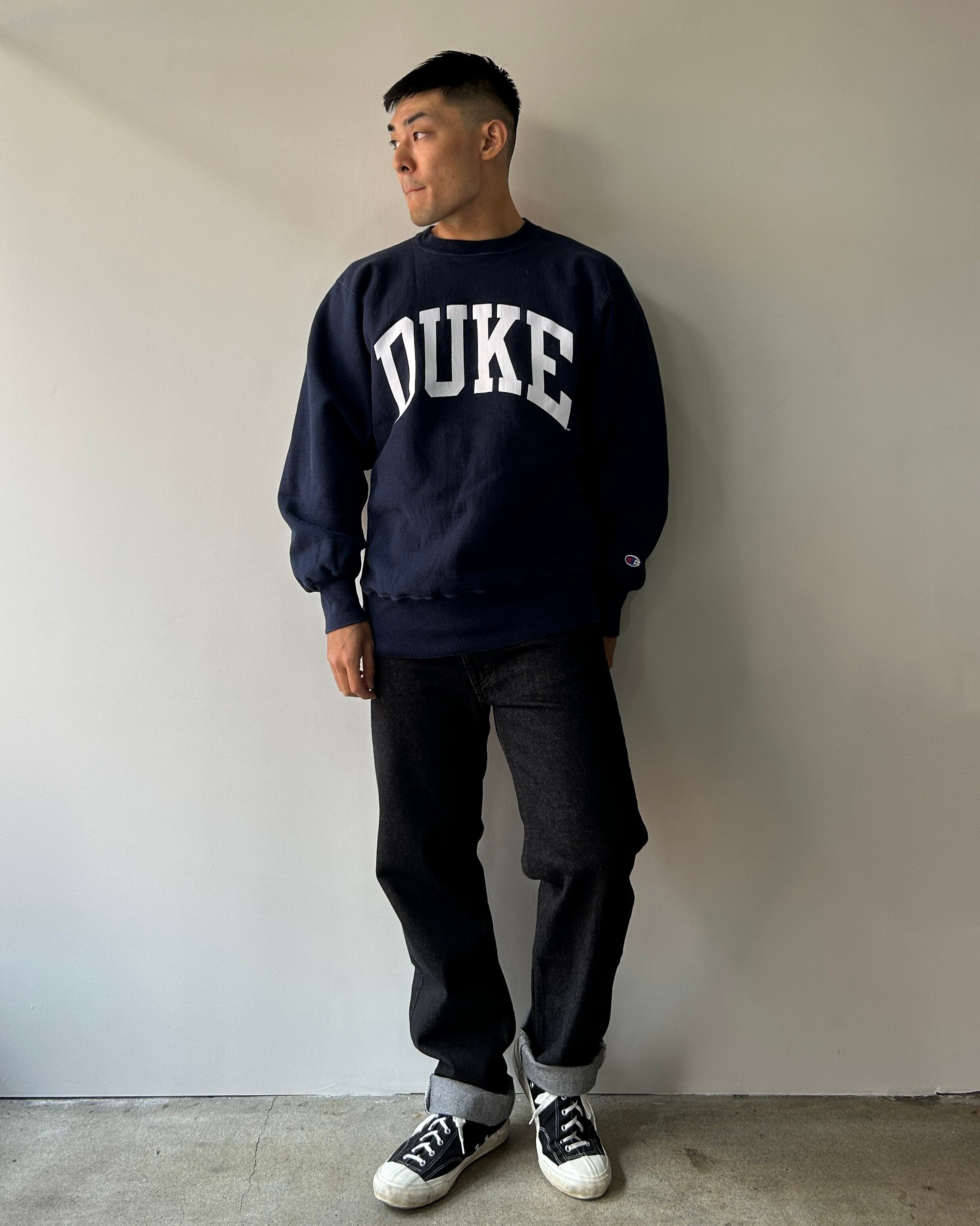 極美品 90s L Duke リバースウィーブ チャンピオン ネイビースウェット  