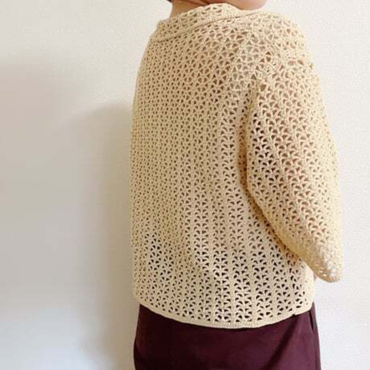 [Pattern] ストライプメッシュ開襟カーディガン