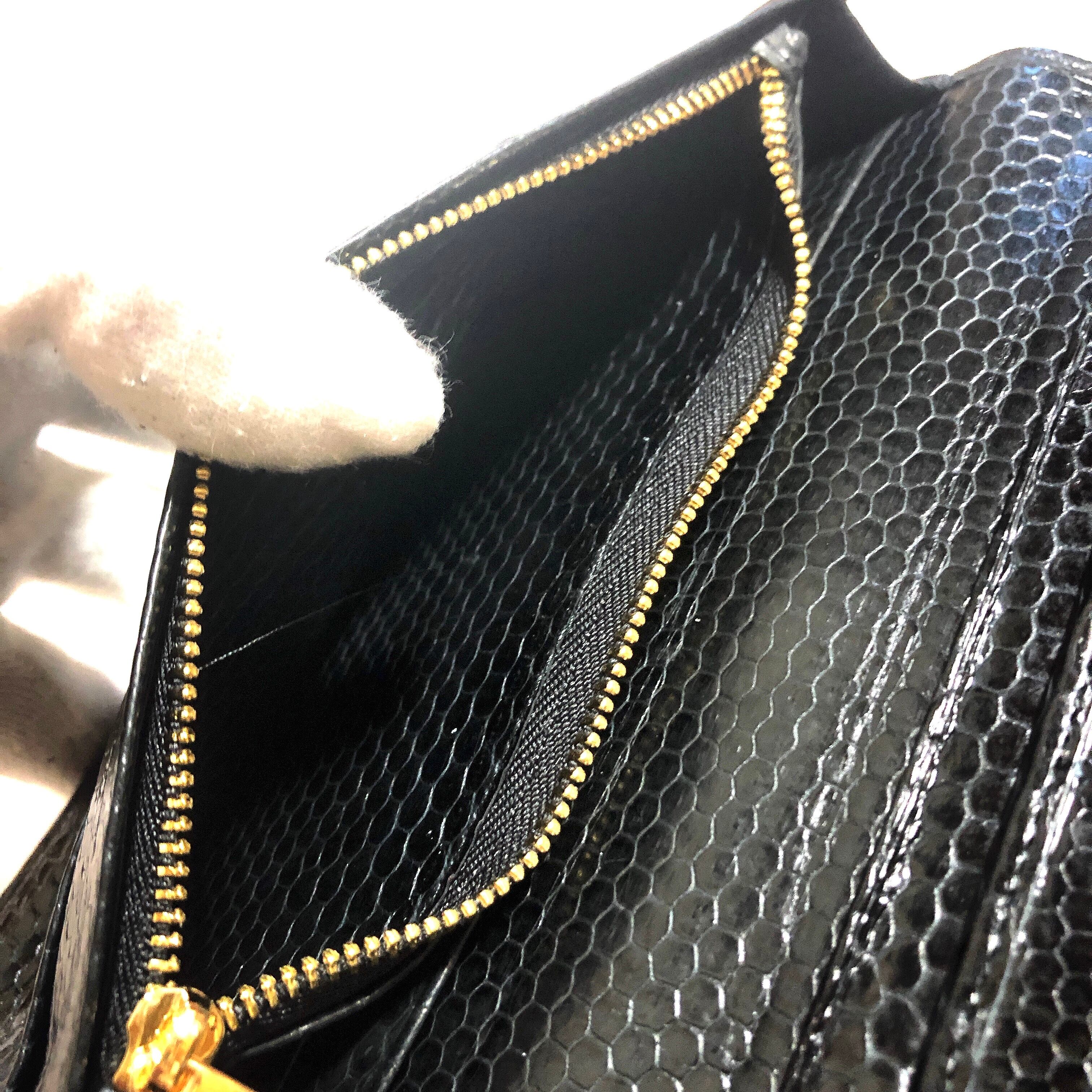 ウミヘビ 海蛇 二つ折り財布 シースネーク 長財布ブラック | GYPS FLAT