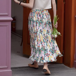 flower art long skirt