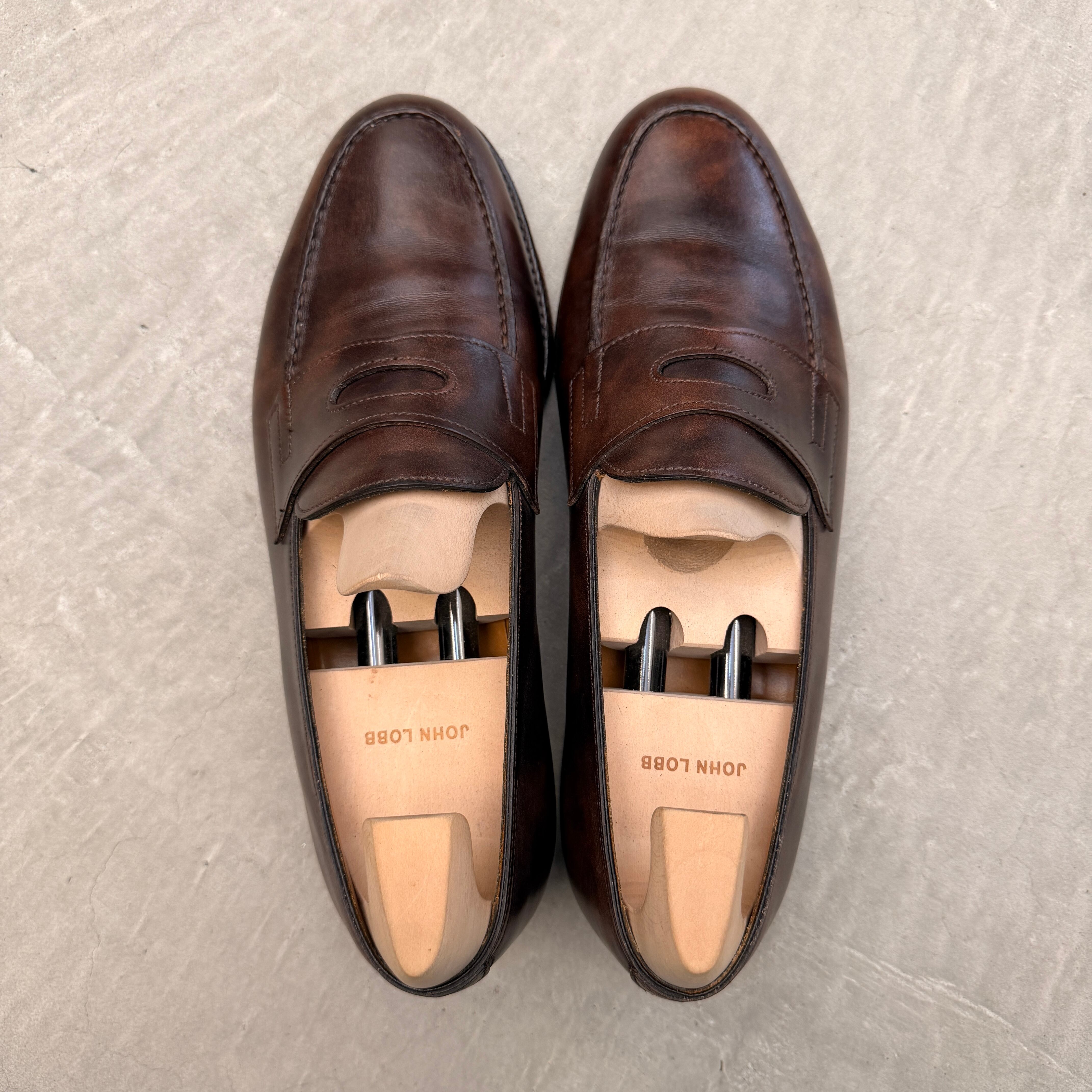 John Lobb Lopez loafers calf leather brown 6E | ASSET VINTAGE