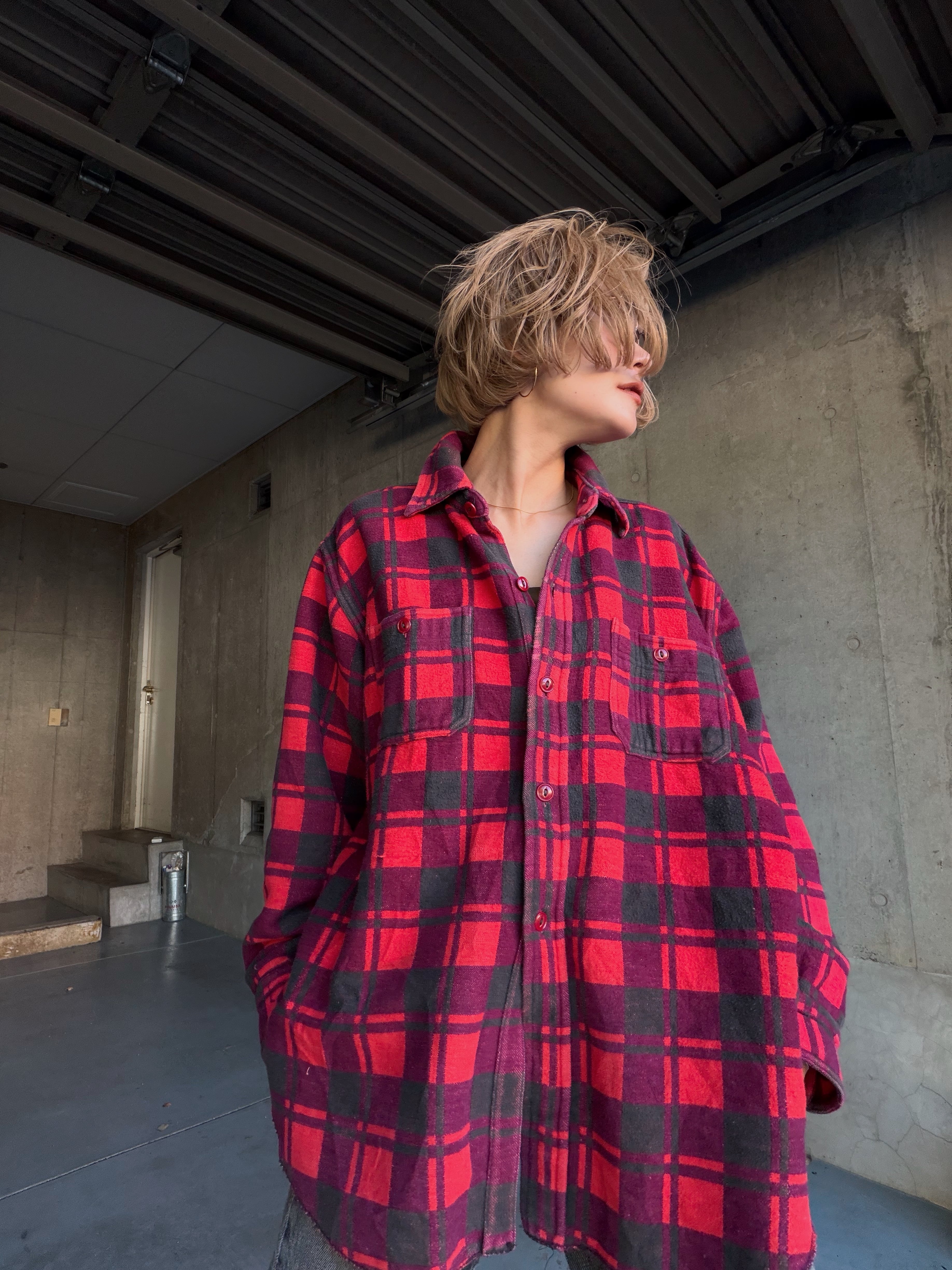 (SH1289)60’s Champion heavy flannel shirt