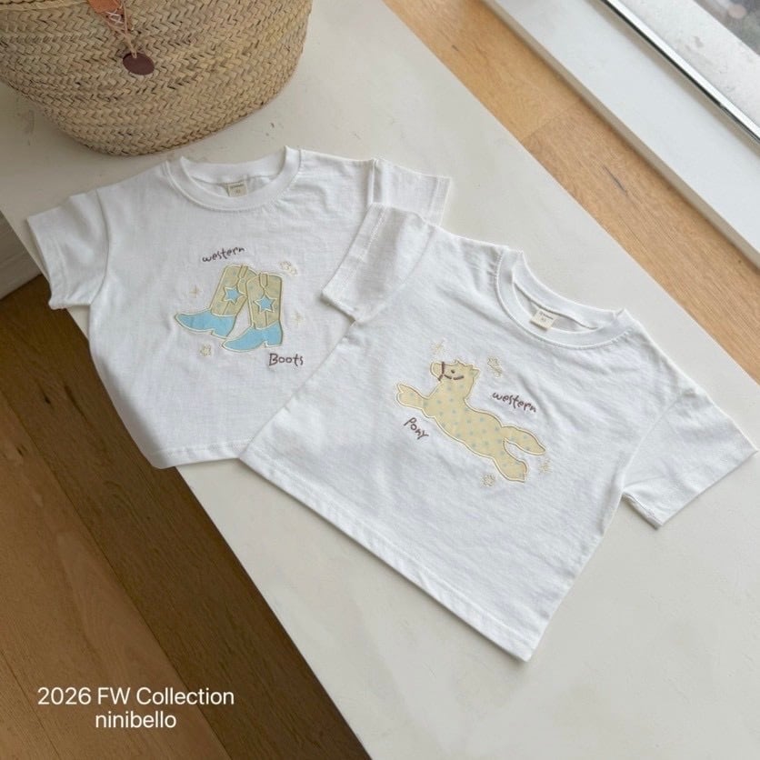 送料無料【予約】/ ウェスタン半袖Tシャツ / ninibello