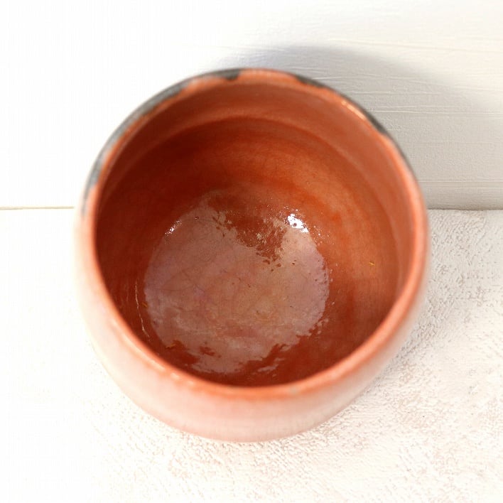 佐々木昭楽・赤楽・宝珠・筒茶碗・No.180716-16・梱包サイズ60