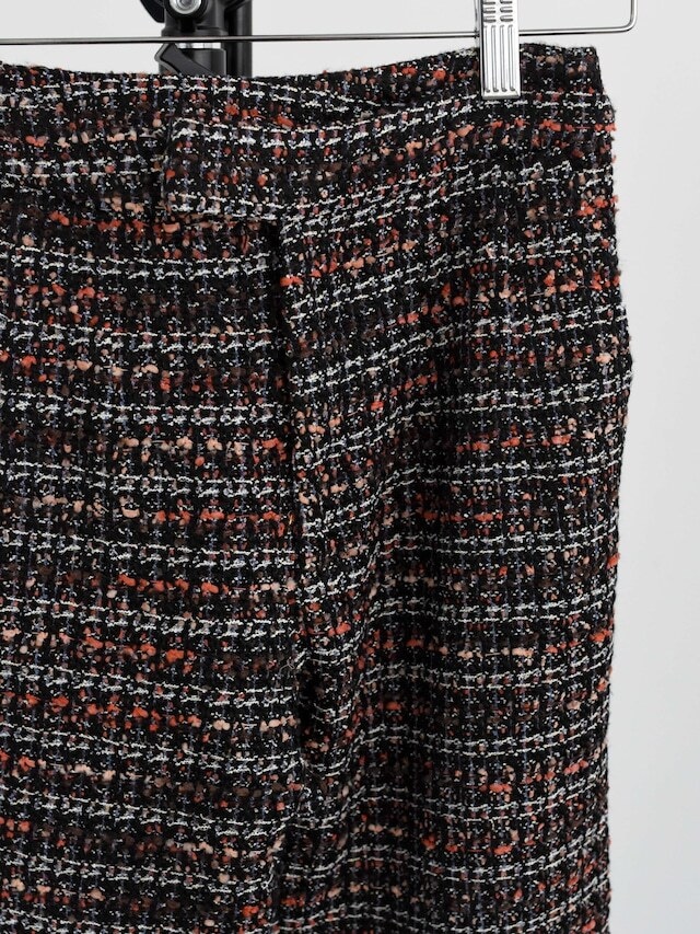 side slit tweed pants