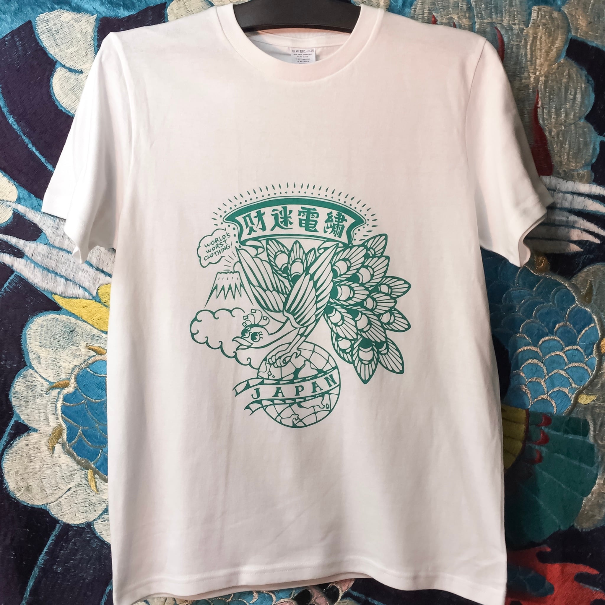 SLEEVE　WHITE　T-shirt　cheapskate　横振り刺繍　ハンドメイド・一点物の通販　財迷電繍　SHORT