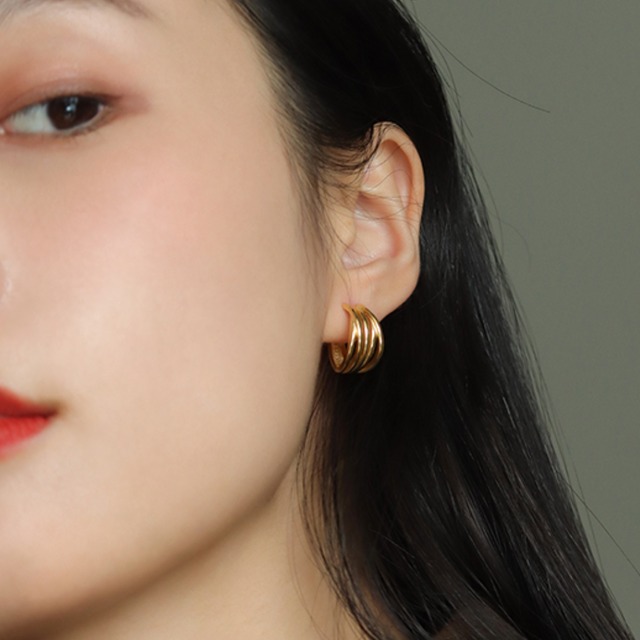 silver925 5 stations ring pierce