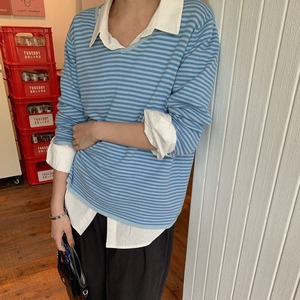 border v neck cutsew　k-0255